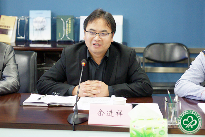 江西省棉花研究所党委书记余进祥一行来所访问交流